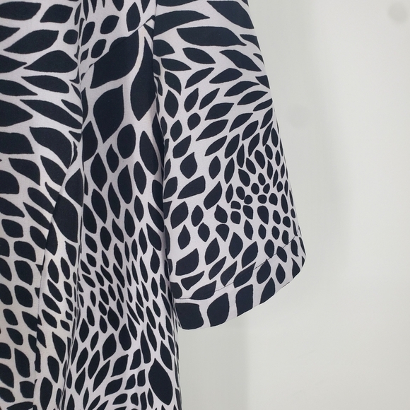 Maggie Barnes Catherines 2X Shirt Top Black White Button Down Stretch Womens - Picture 2 of 8